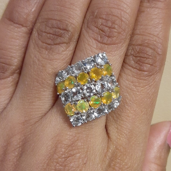 925 Ethiopian Opal And White Topaz.